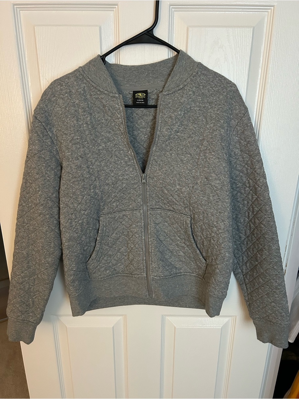 Athletic Works Quilted Gray Bomber Jacket
